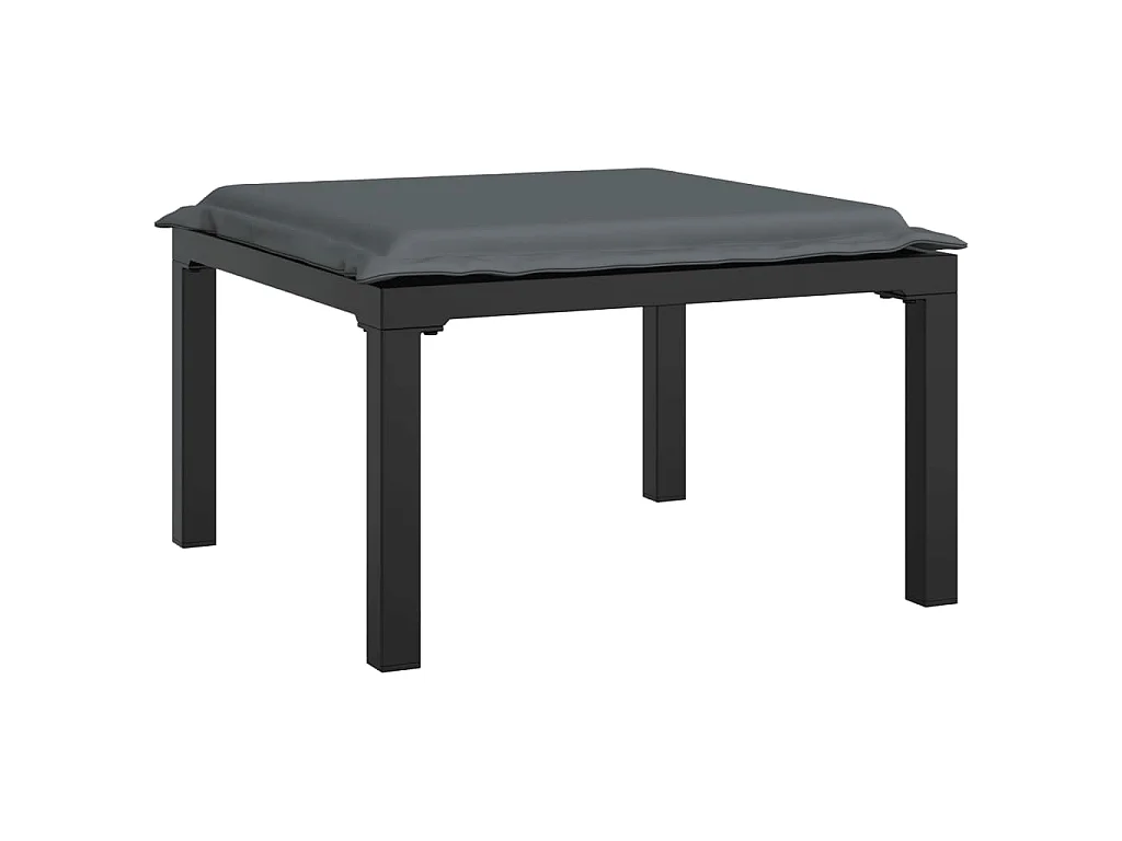 Set Salotto da Giardino 4 pz Nero e Grigio in Polyrattan