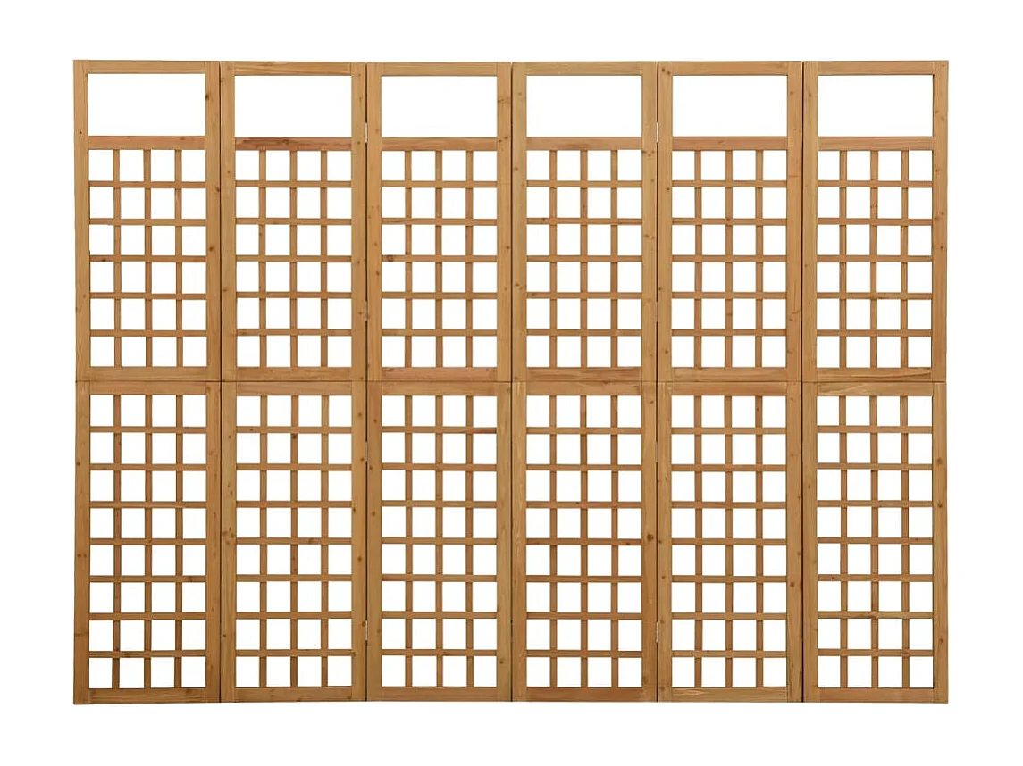 Spalier/Paravent 6-teilig Massivholz Tanne 242,5x180 cm