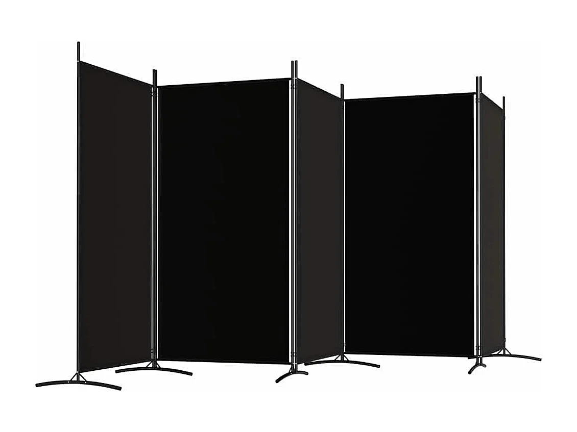 Kamerscherm met 5 panelen 433x180 cm stof zwart