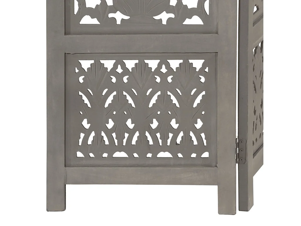 Cloison de séparation 5 panneaux Gris 200x165 cm Bois manguier