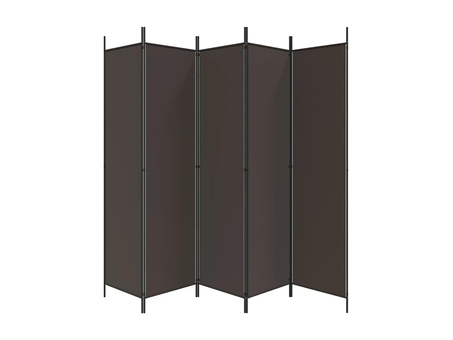 Biombo divisor de 6 paneles de tela marrón 300x200 cm