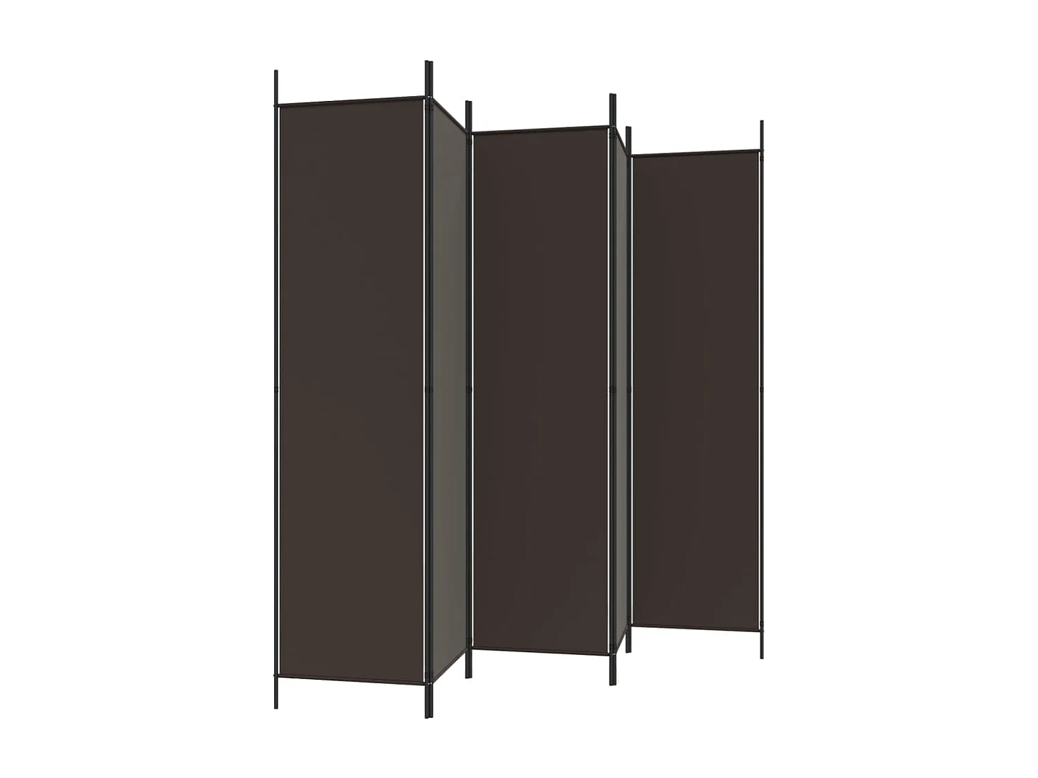 Biombo divisor de 6 paneles de tela marrón 300x200 cm