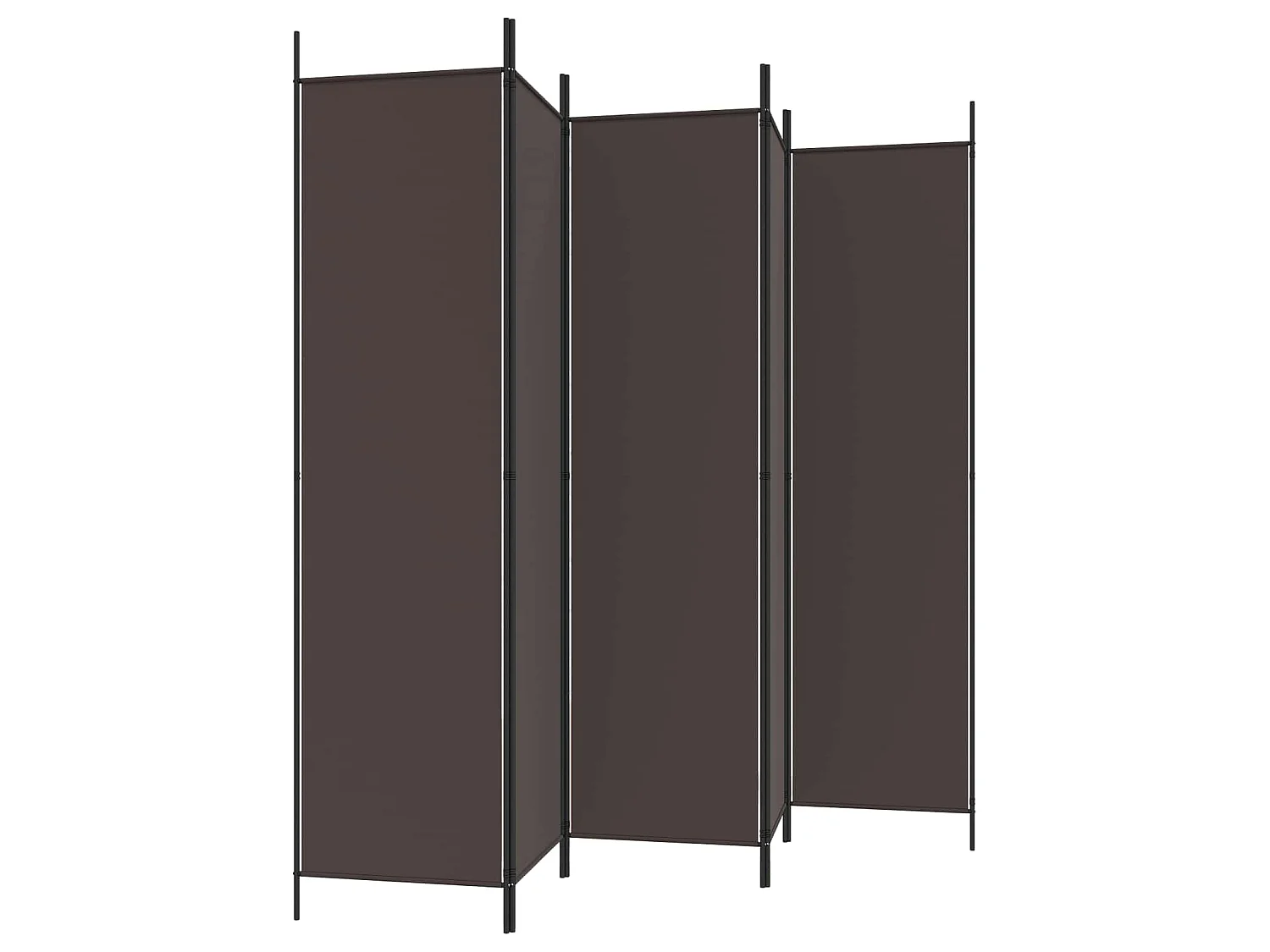 Kamerscherm met 6 panelen 300x200 cm stof bruin
