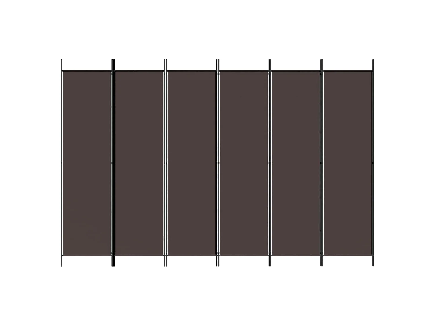 Kamerscherm met 6 panelen 300x200 cm stof bruin