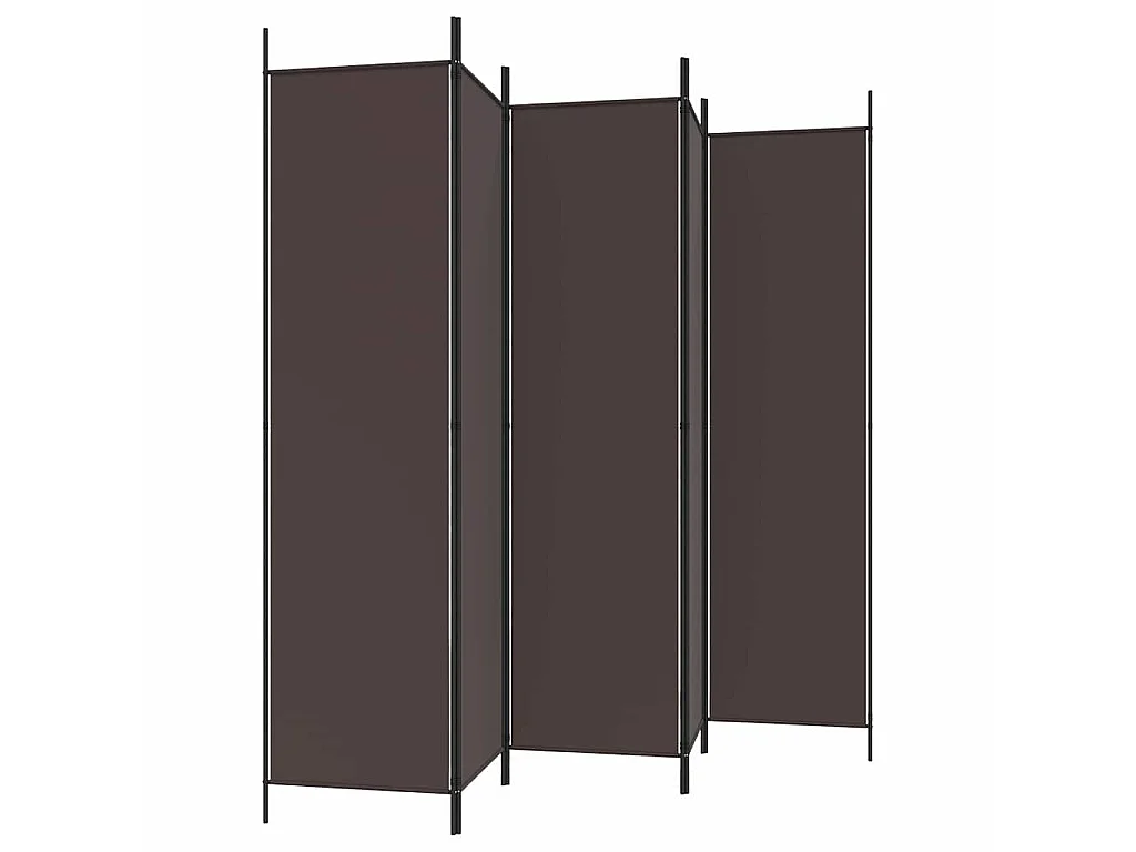 Paravent 6 panneaux Marron 300x200 cm Tissu