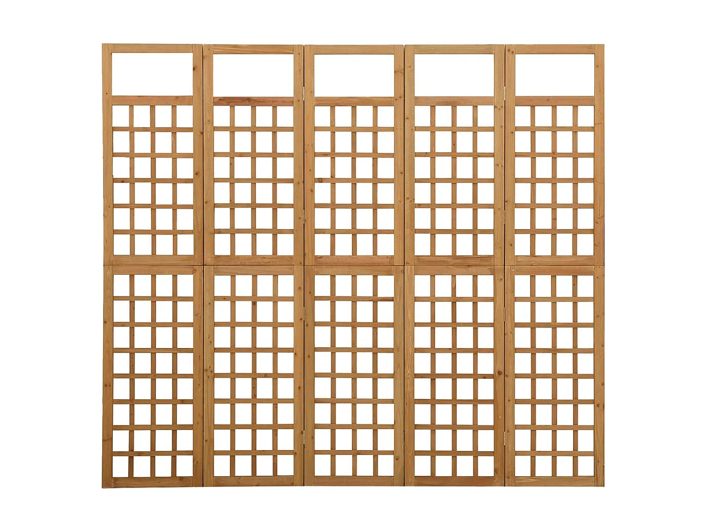 Cloison de séparation à 5 panneaux/treillis bois sapin massif