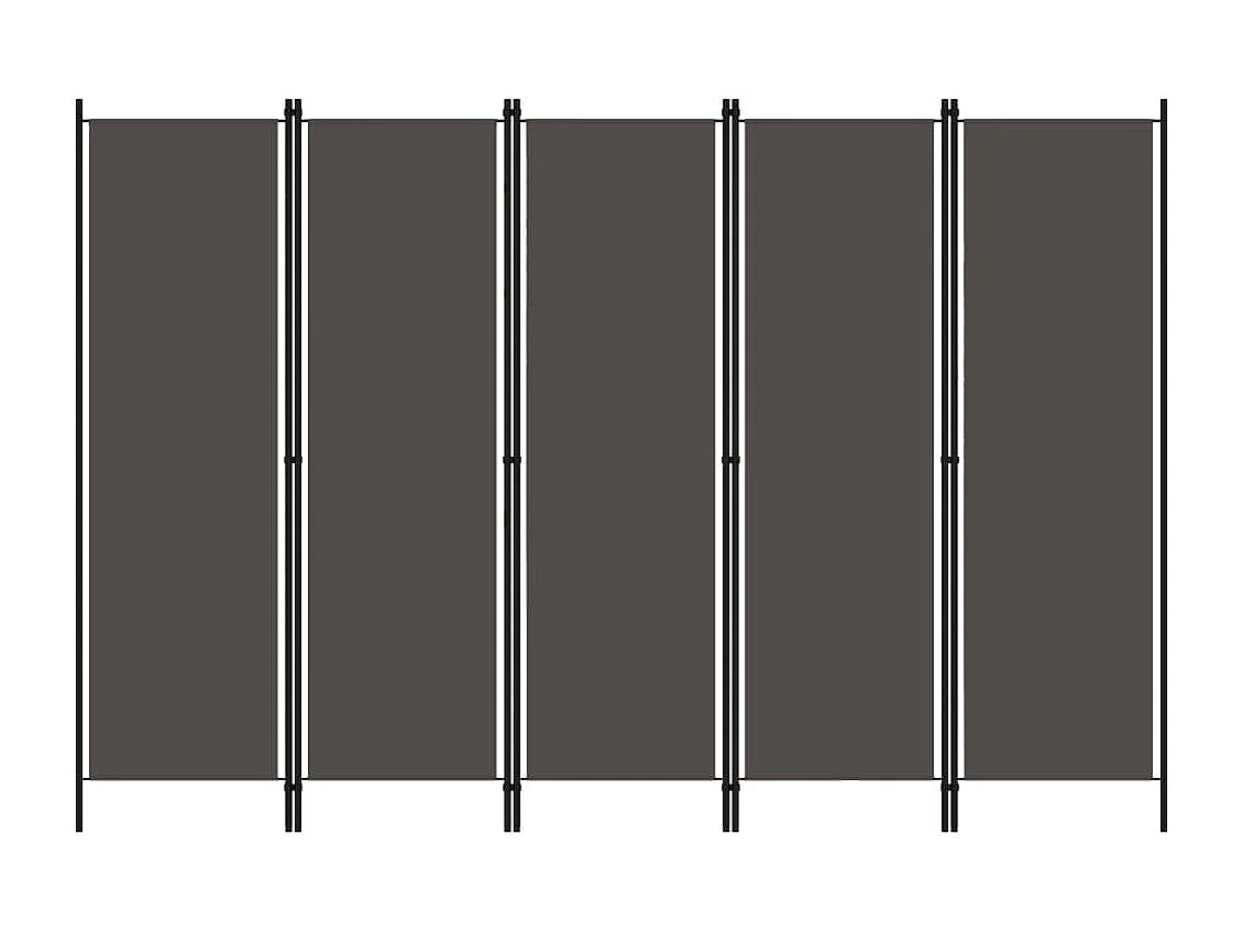 Biombo divisor de 5 paneles gris antracita 250x180 cm
