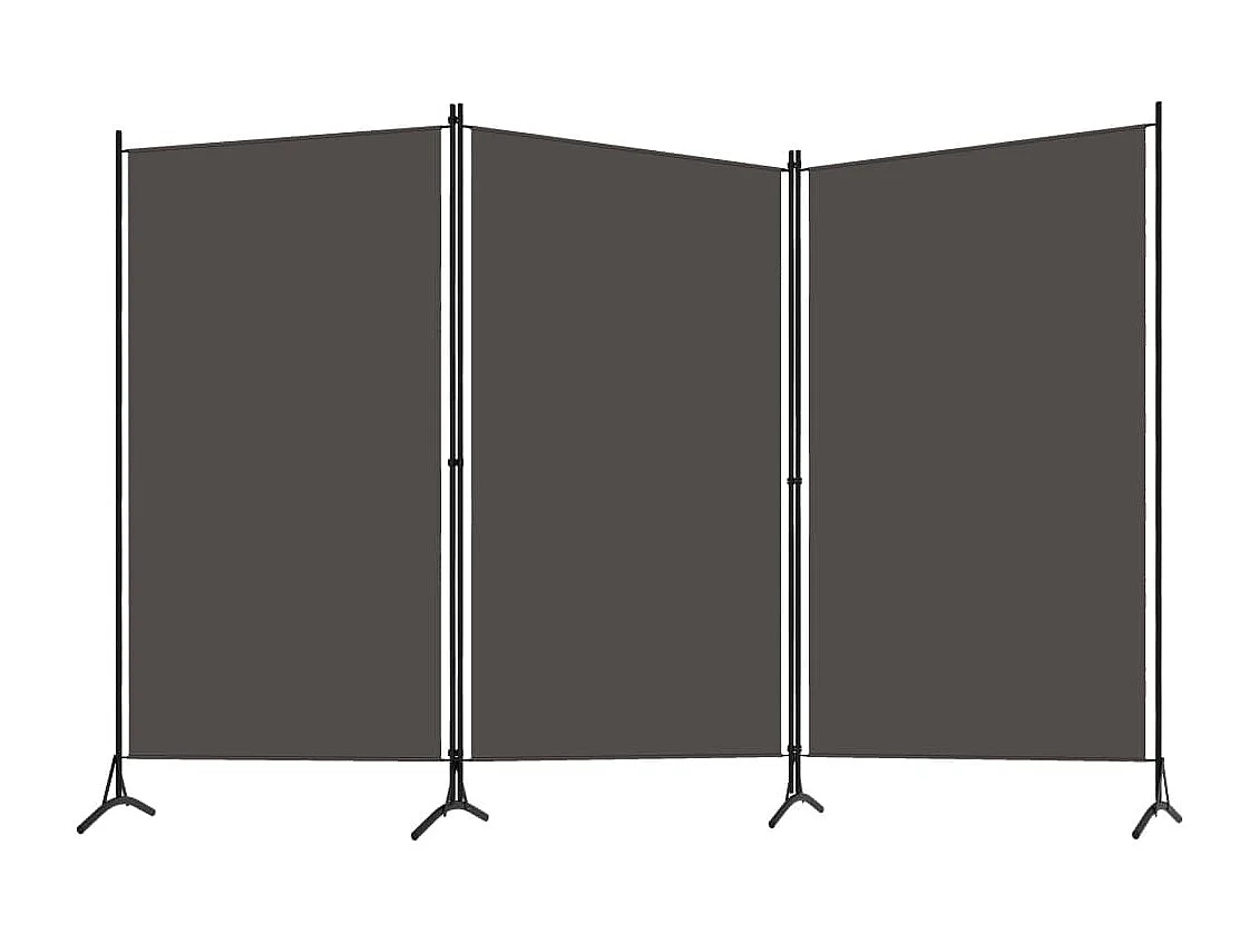 Cloison de séparation 3 panneaux Anthracite 260x180 cm