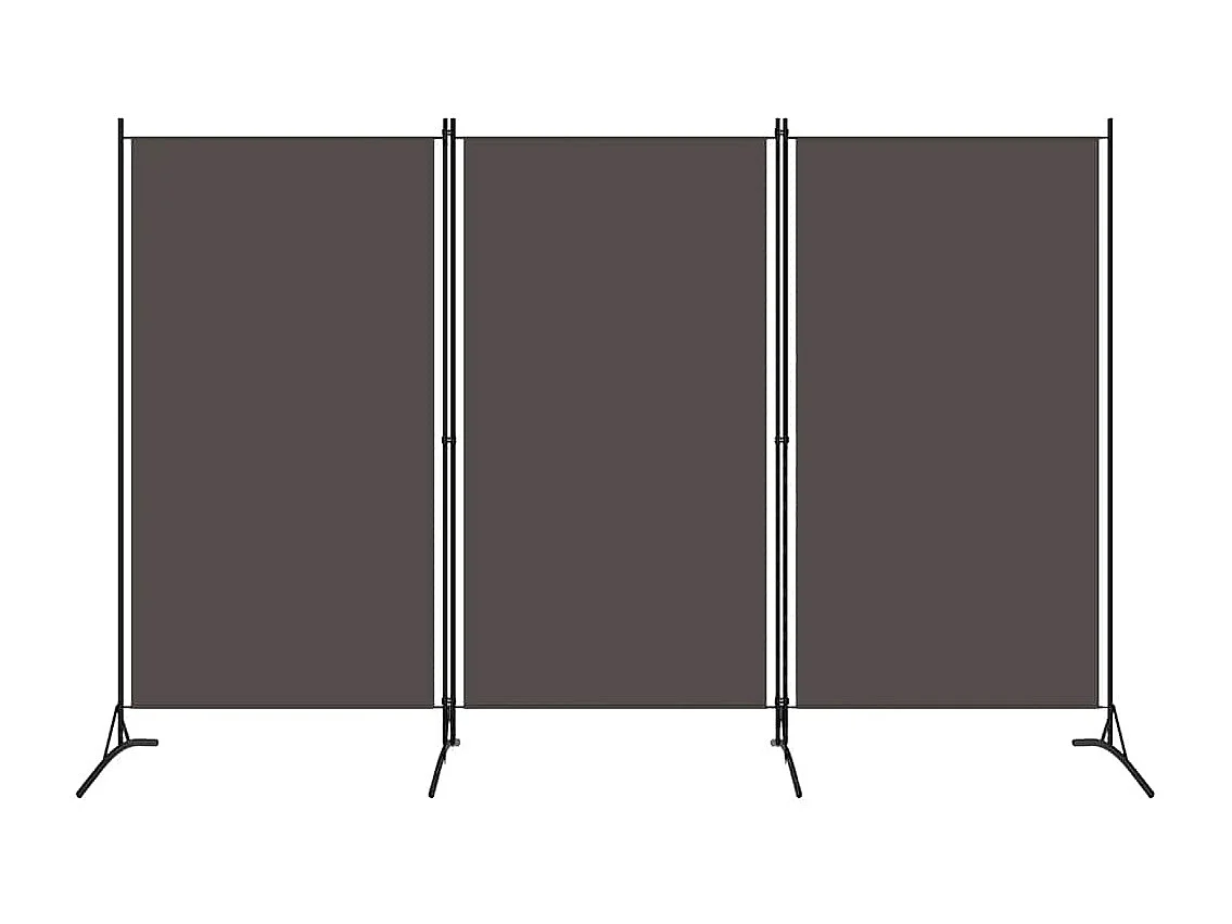 Kamerscherm met 3 panelen 260x180 cm antraciet