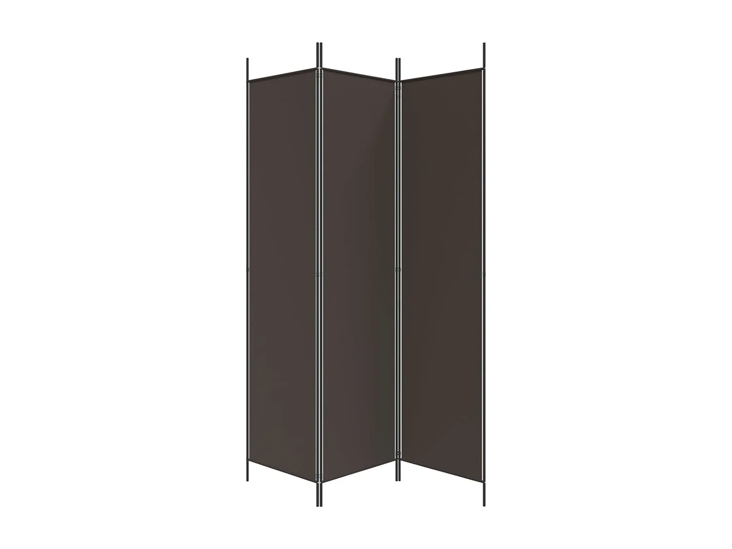 Biombo divisor de 3 paneles de tela marrón 150x200 cm