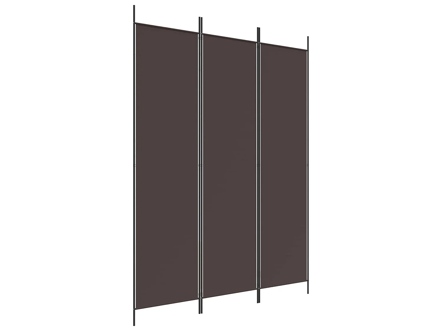 Paravent 3 panneaux Marron 150x200 cm Tissu