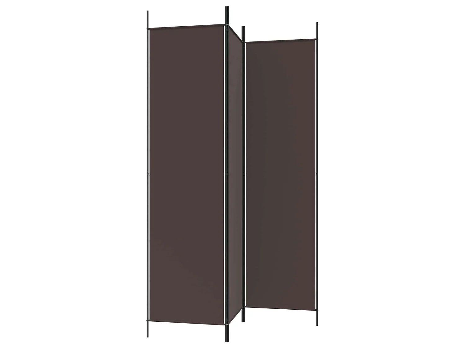 Paravent 3 panneaux Marron 150x200 cm Tissu