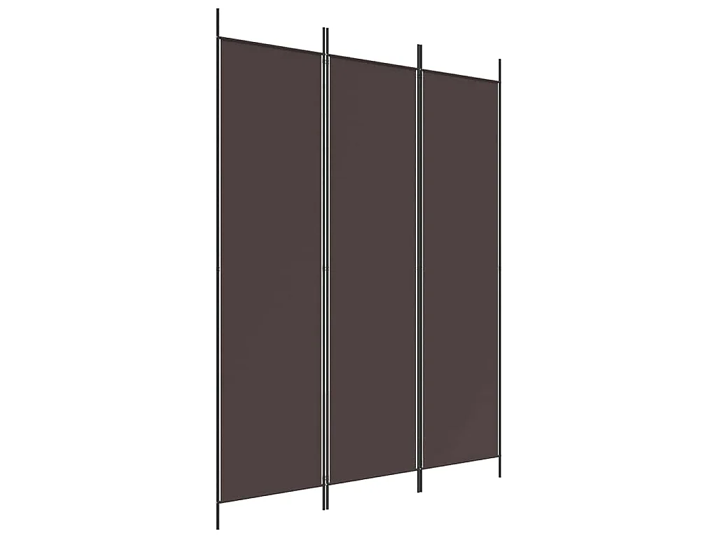 Divisorio a 3 Pannelli Marrone 150x200 cm in Tessuto