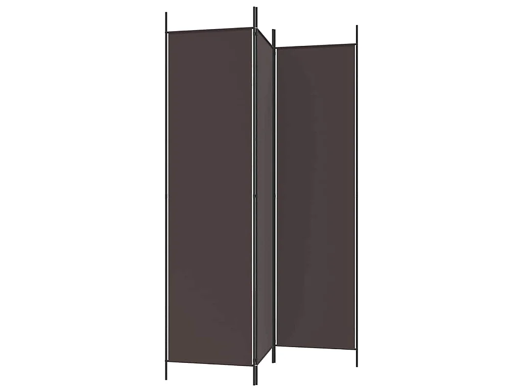 Divisorio a 3 Pannelli Marrone 150x200 cm in Tessuto