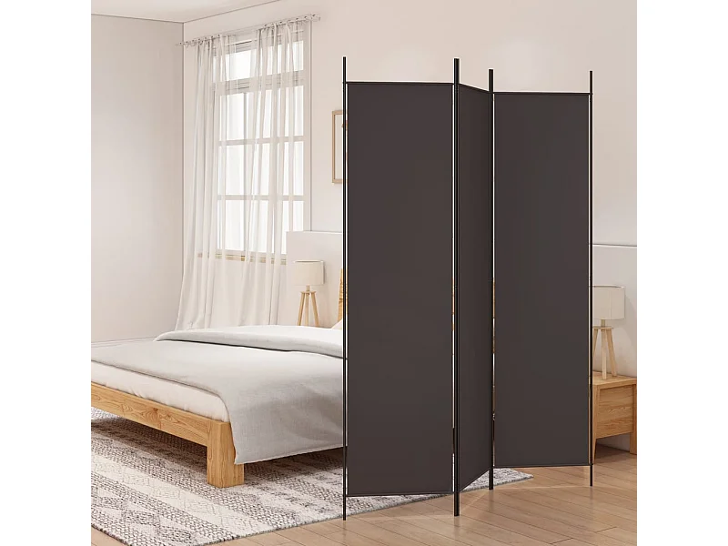 3-tlg. Paravent Braun 150x200 cm Stoff