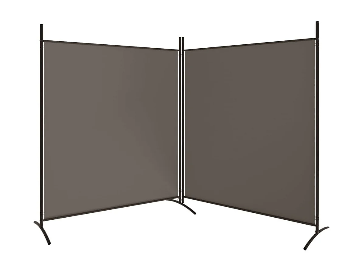 Cloison de séparation 2 panneaux Anthracite 348x180 cm Tissu