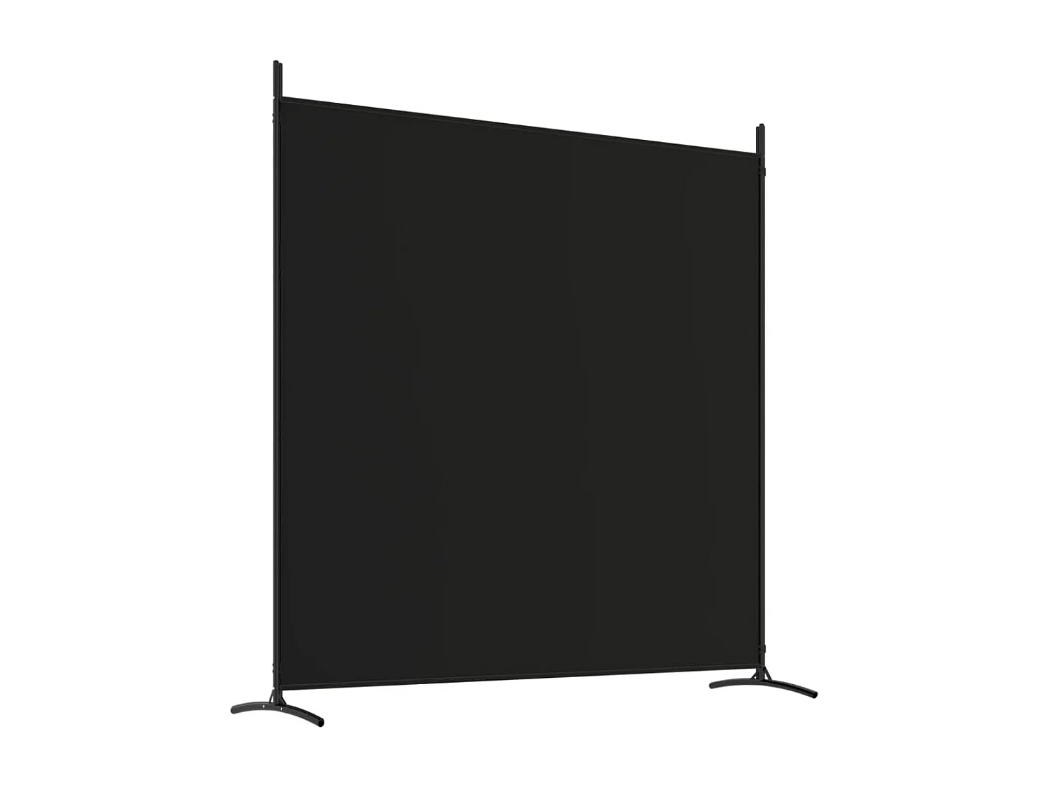 Biombo divisor de 3 paneles de tela negro 525x180 cm