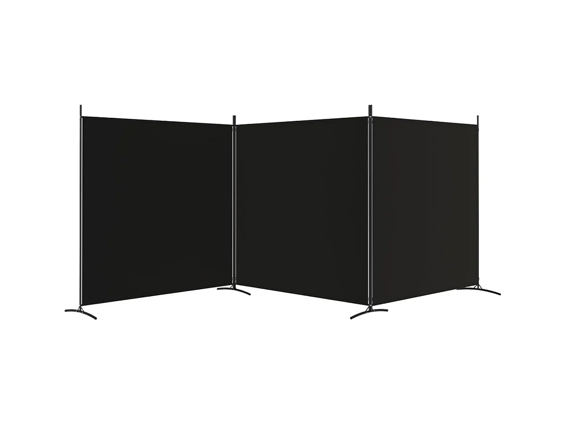 Cloison de séparation 3 panneaux Noir 525x180 cm Tissu