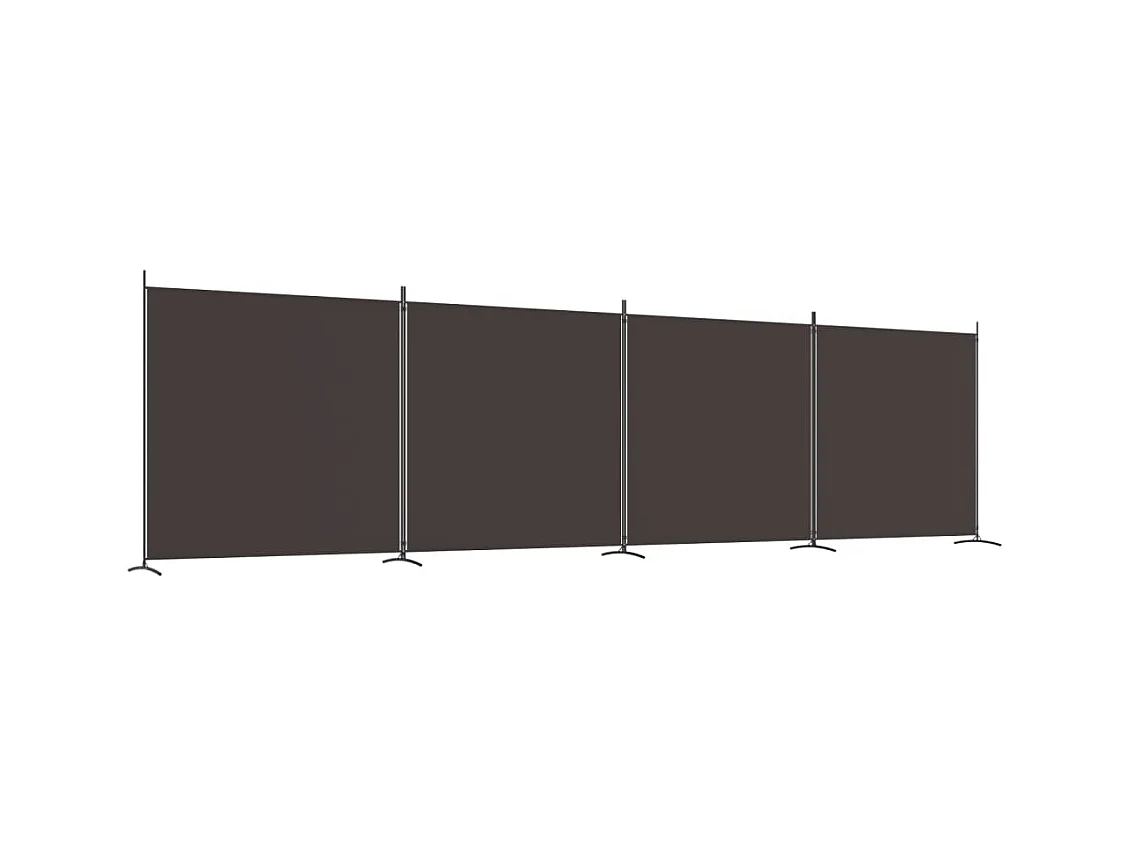 Cloison de séparation 4 panneaux Marron 698x180 cm Tissu