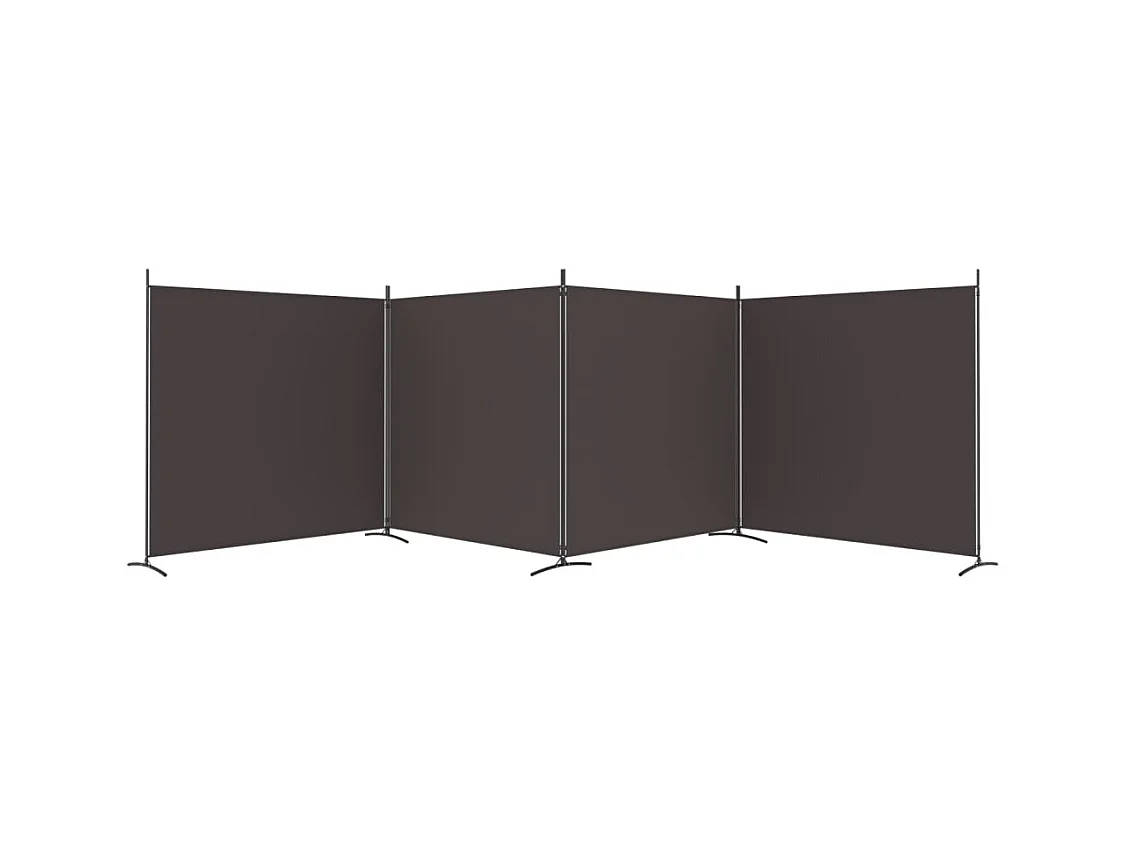 Cloison de séparation 4 panneaux Marron 698x180 cm Tissu