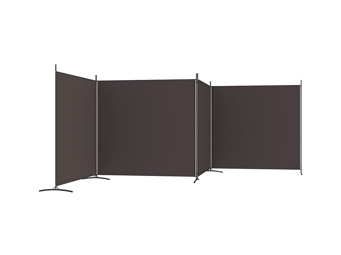 Cloison de séparation 4 panneaux Marron 698x180 cm Tissu