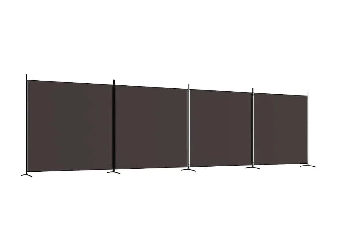 Kamerscherm met 4 panelen 698x180 cm stof bruin