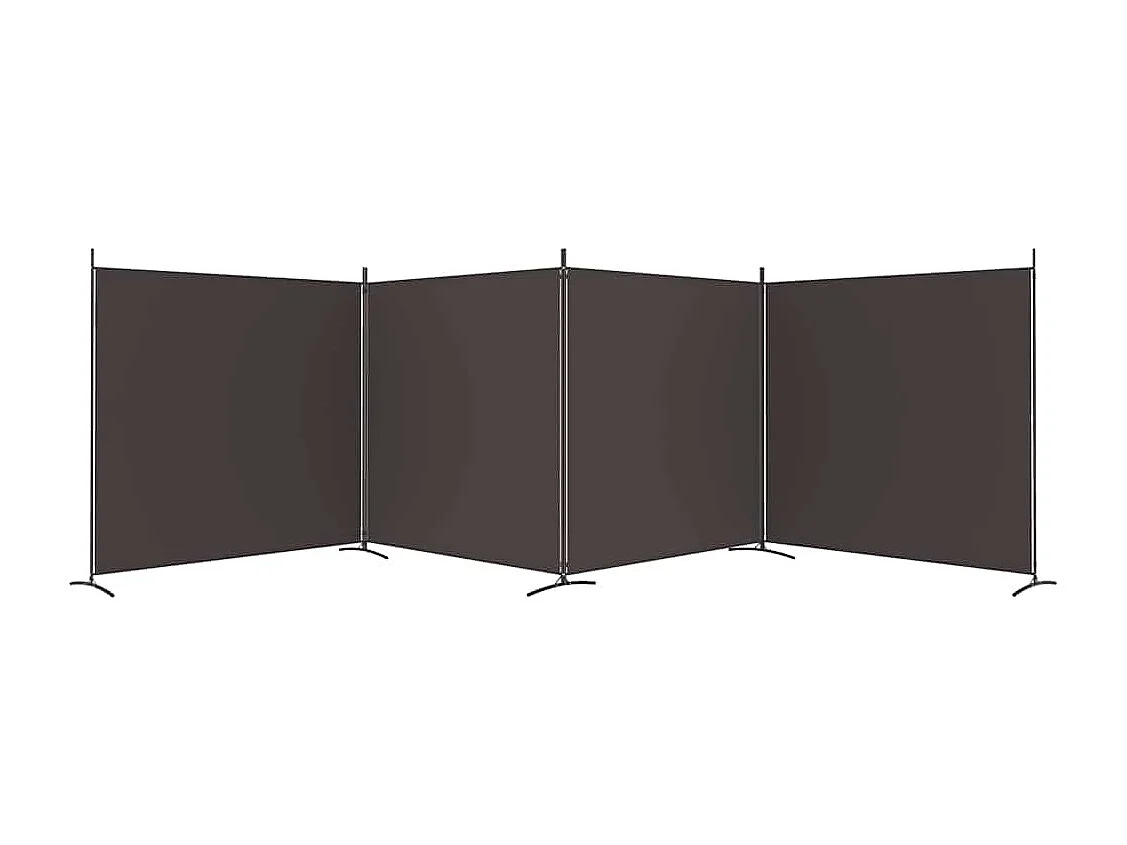 Kamerscherm met 4 panelen 698x180 cm stof bruin