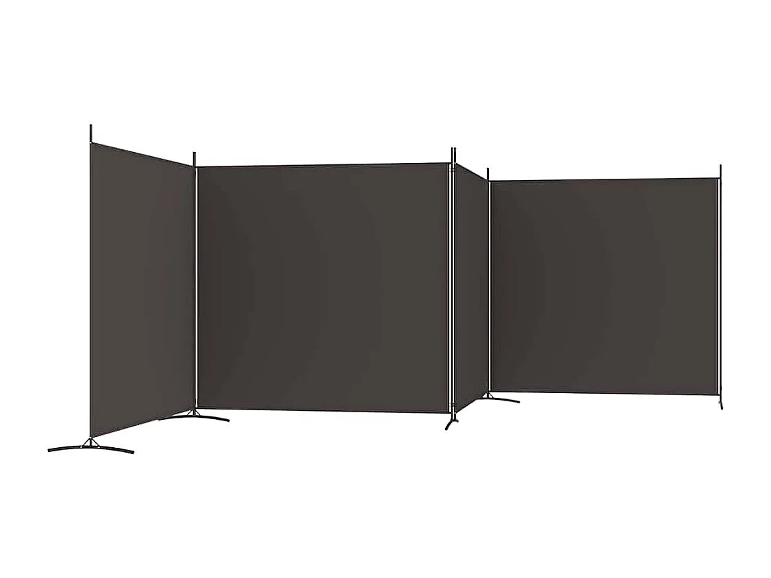 Kamerscherm met 4 panelen 698x180 cm stof bruin