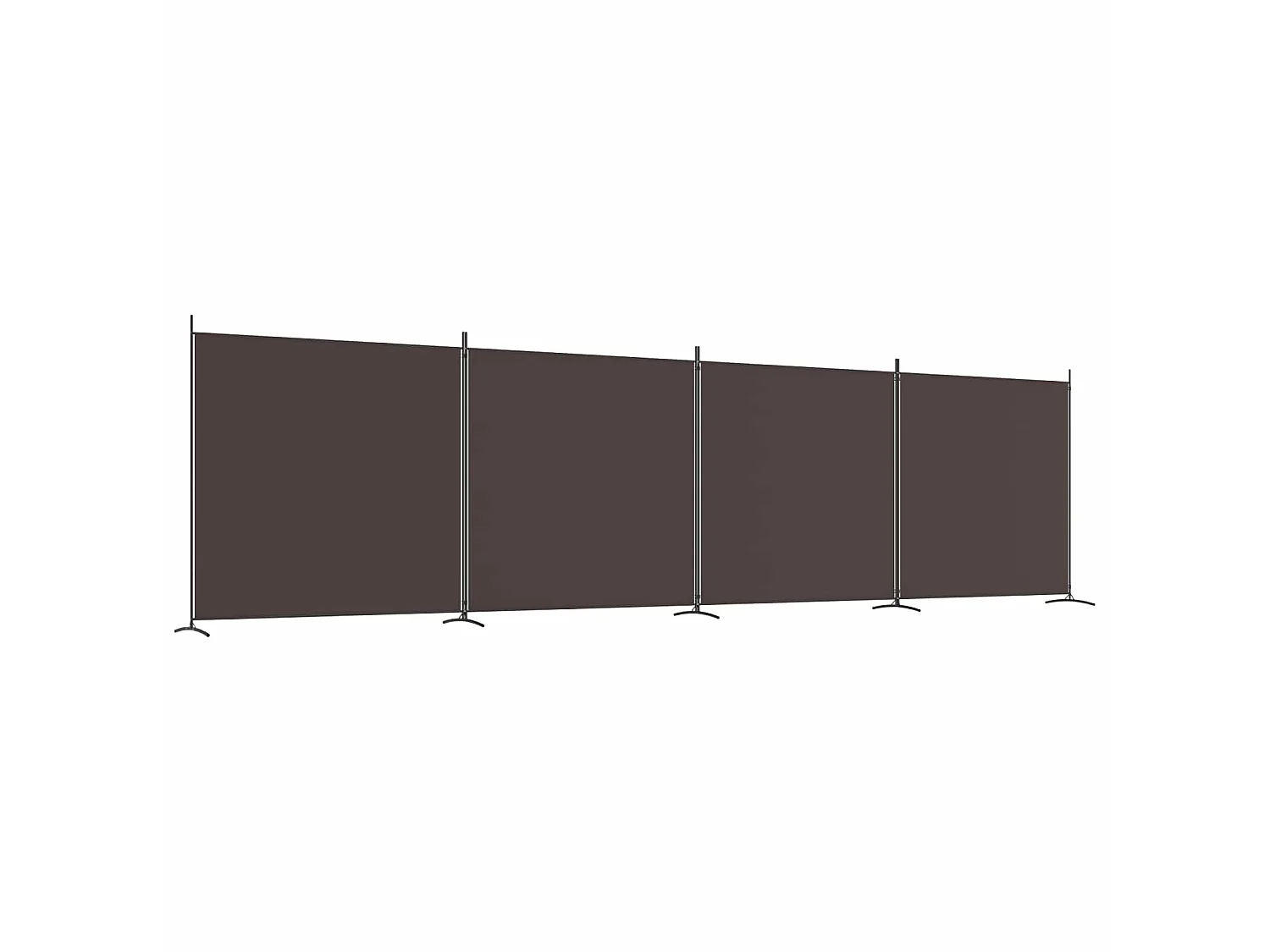 Paravent 4 panneaux Marron 698x180 cm Tissu