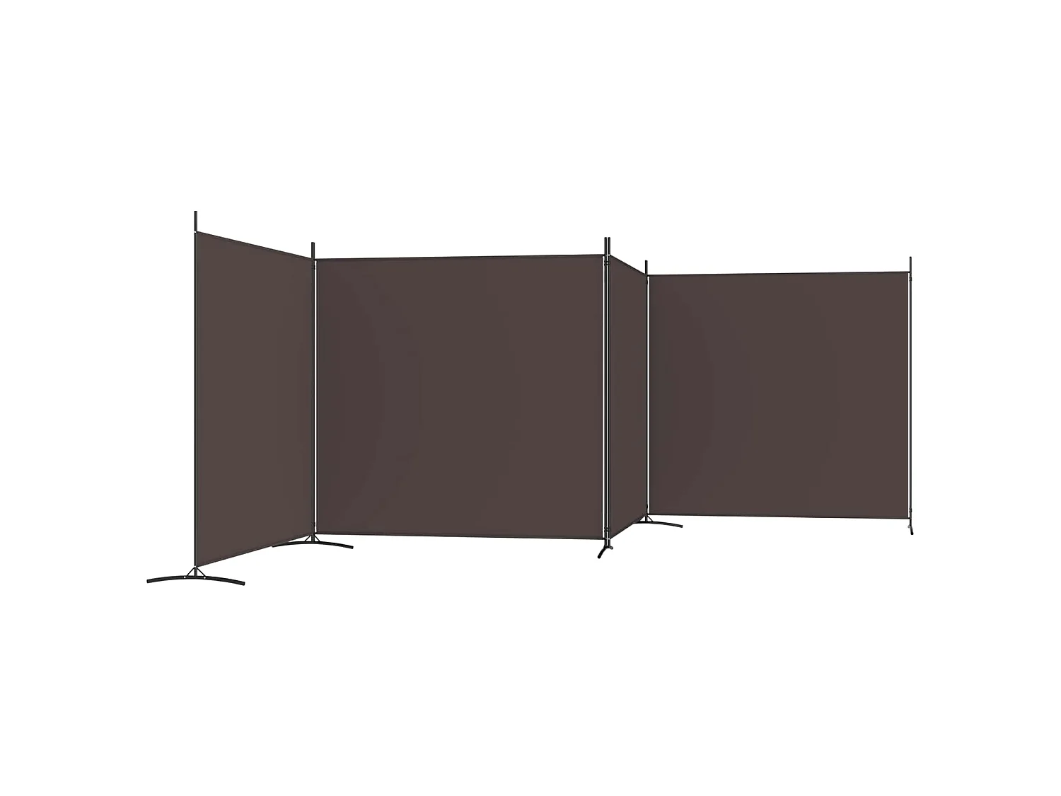 Paravent 4 panneaux Marron 698x180 cm Tissu
