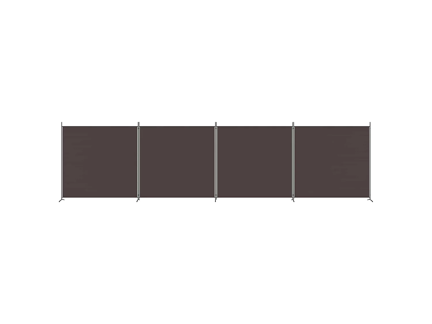 Paravent 4 panneaux Marron 698x180 cm Tissu