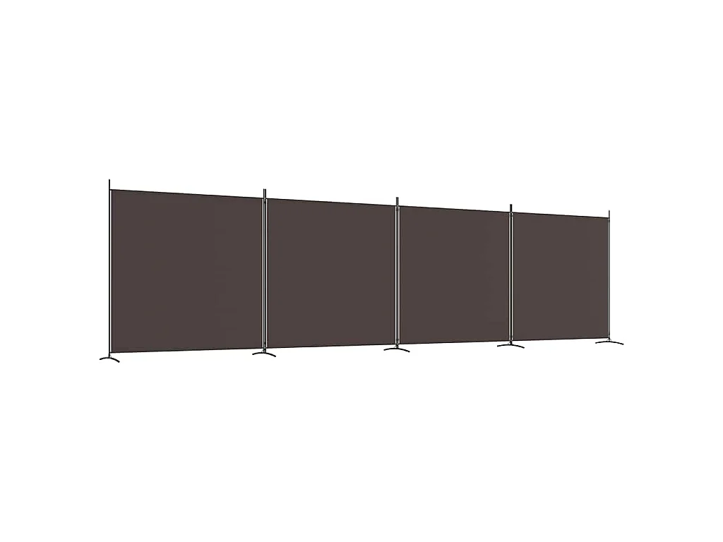 4-tlg. Paravent Braun 698x180 cm Stoff