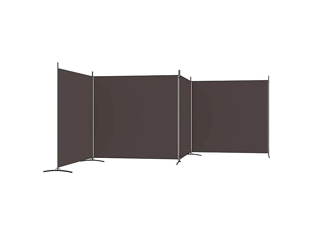 4-tlg. Paravent Braun 698x180 cm Stoff