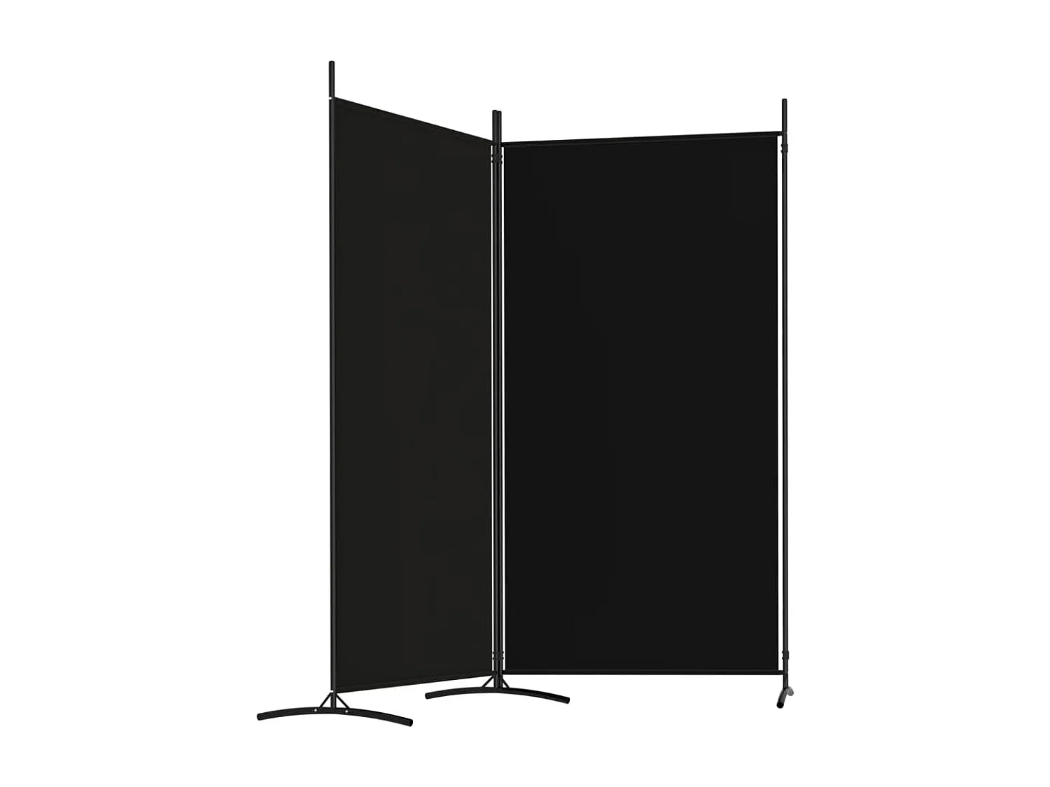 Kamerscherm met 2 panelen 175x180 cm stof zwart