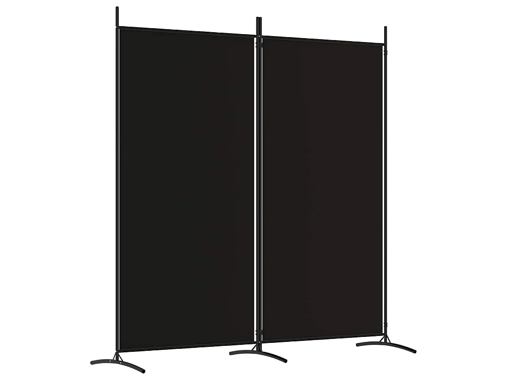 Kamerscherm met 2 panelen 175x180 cm stof zwart