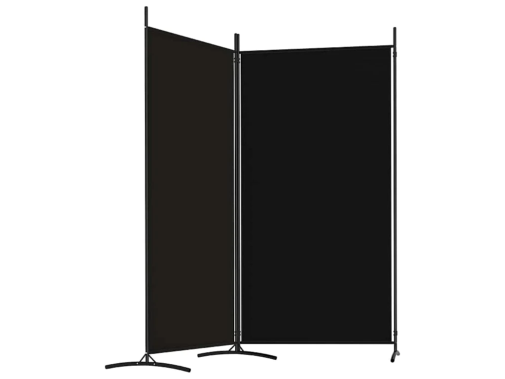 Kamerscherm met 2 panelen 175x180 cm stof zwart
