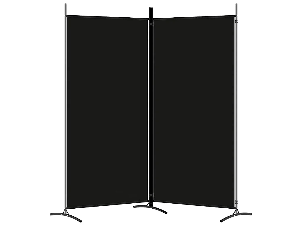 Kamerscherm met 2 panelen 175x180 cm stof zwart
