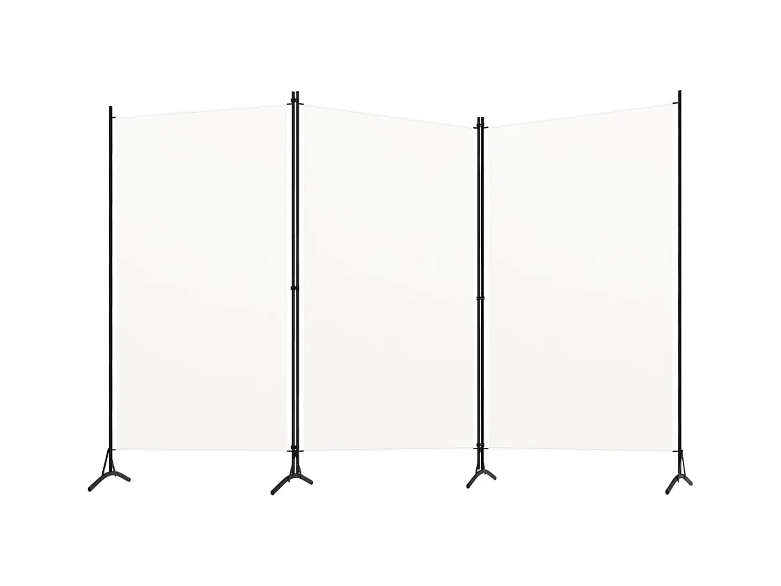 Cloison de séparation 3 panneaux Blanc 260x180 cm Tissu