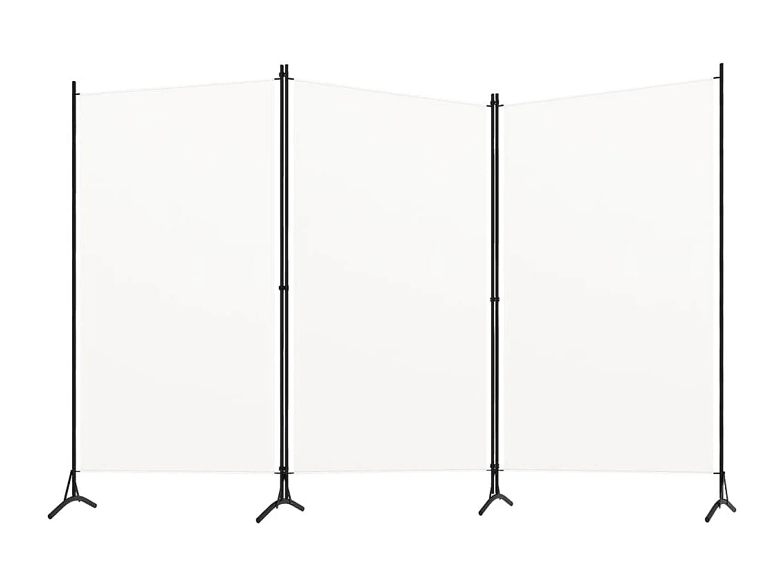 Parawan z 3 panelami, 260x180 cm, biała tkanina.