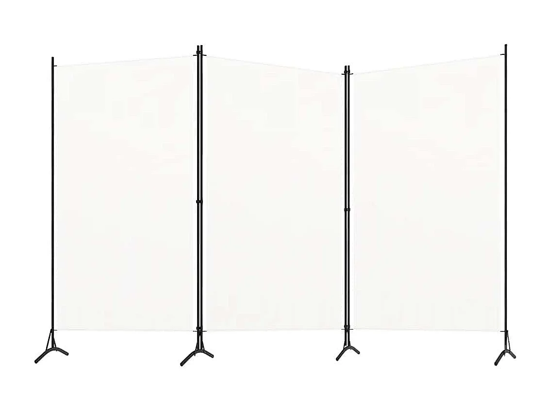 Kamerscherm met 3 panelen 260x180 cm stof wit