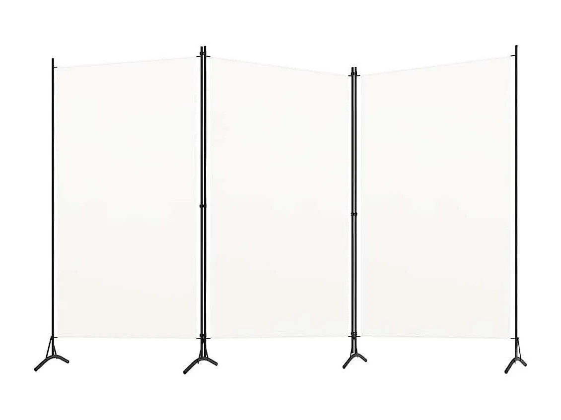 Kamerscherm met 3 panelen 260x180 cm stof wit