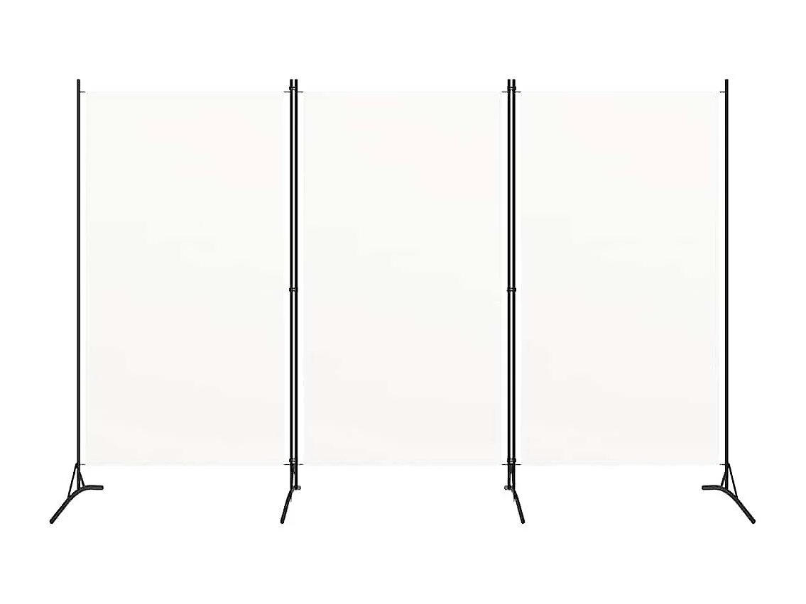 Kamerscherm met 3 panelen 260x180 cm stof wit