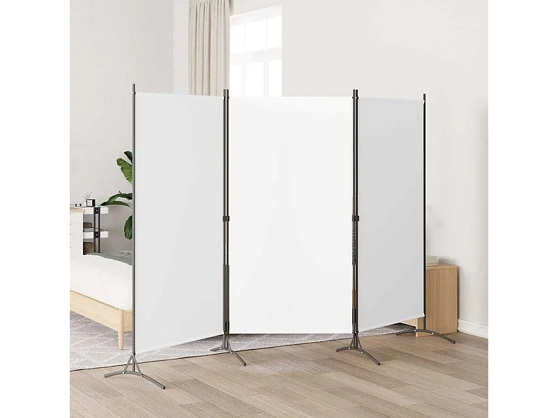 Kamerscherm met 3 panelen 260x180 cm stof wit