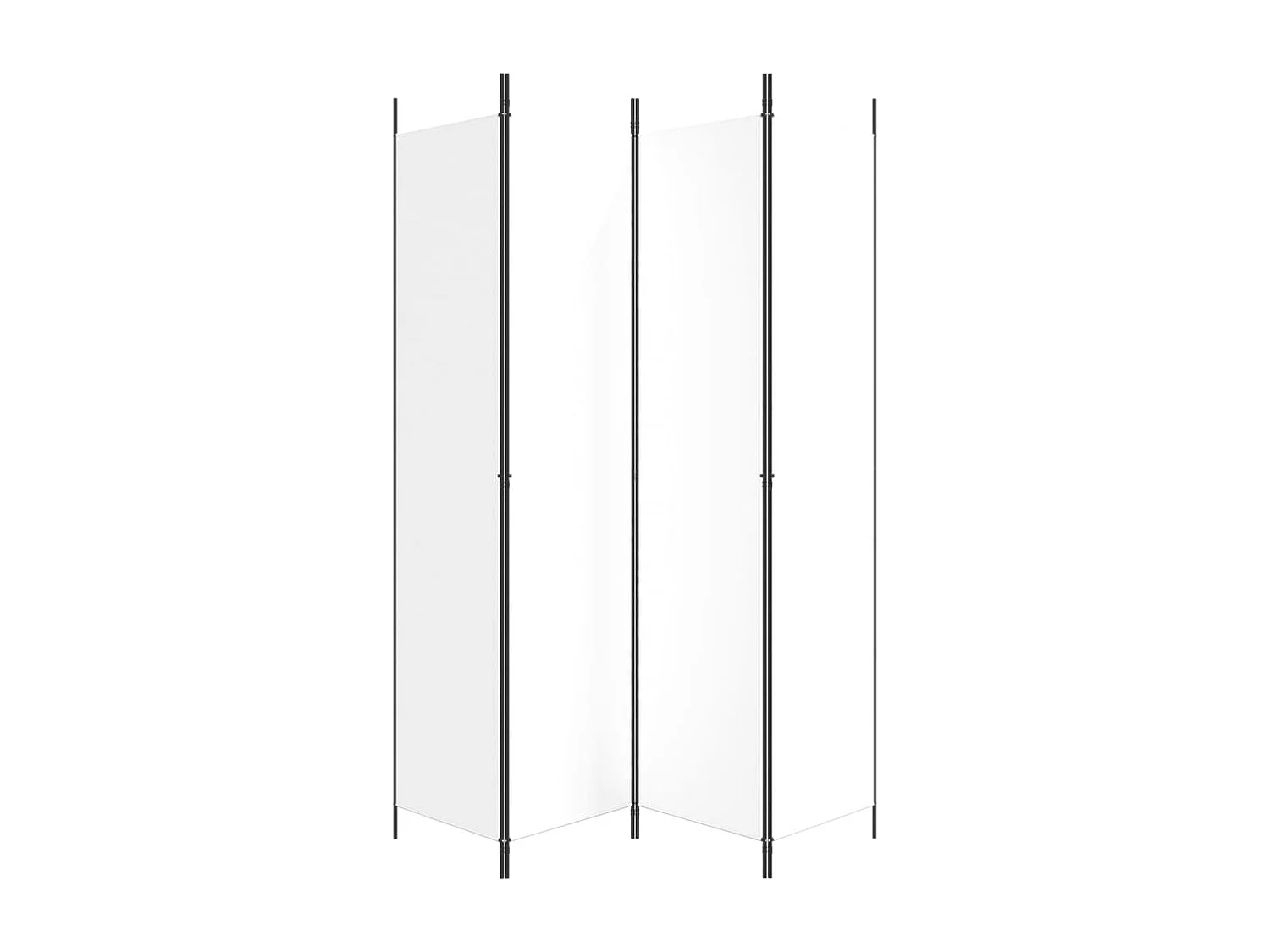 4-tlg. Paravent Weiß 200x220 cm Stoff