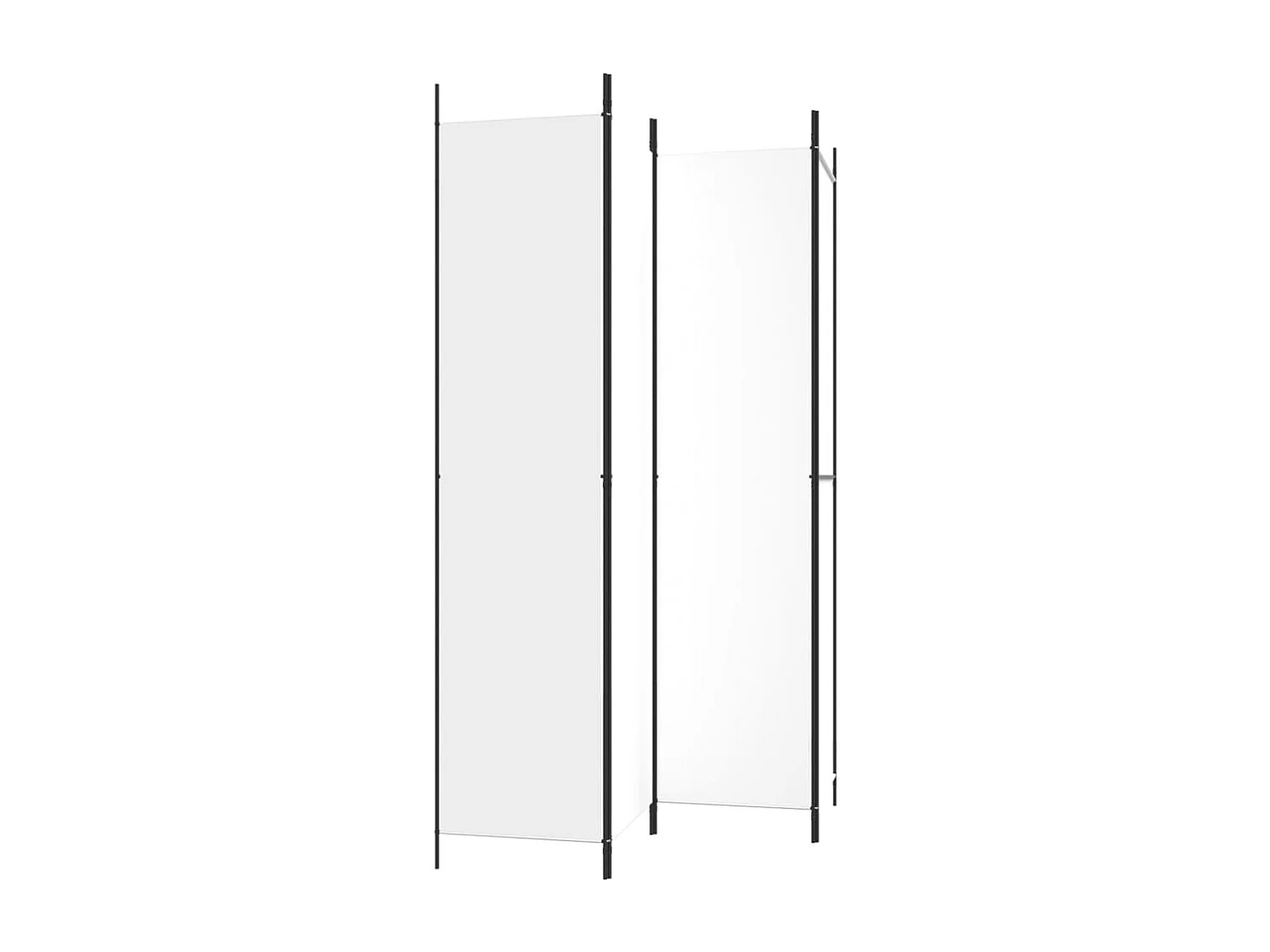 4-tlg. Paravent Weiß 200x220 cm Stoff