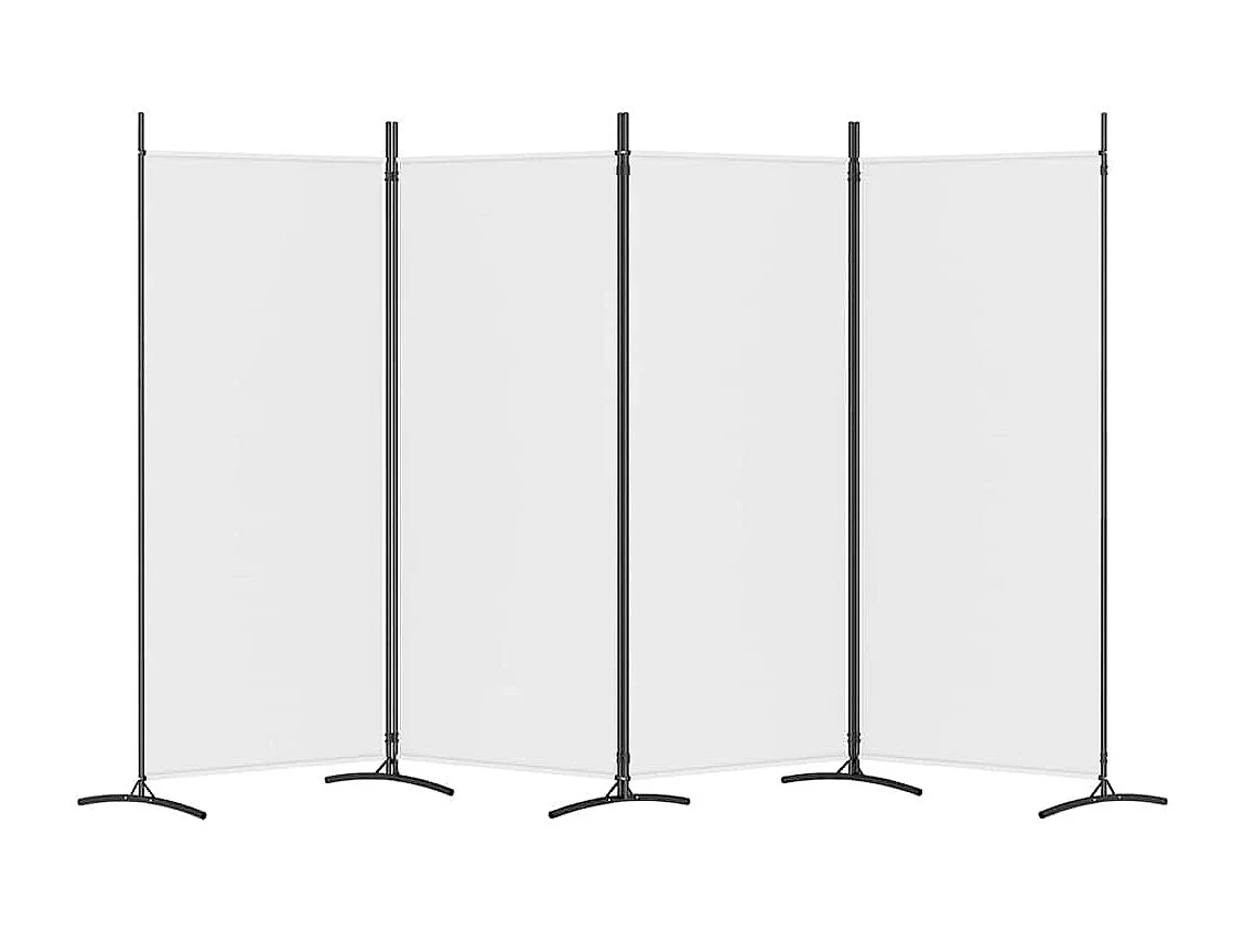Cloison de séparation 4 panneaux Blanc 346x180 cm Tissu