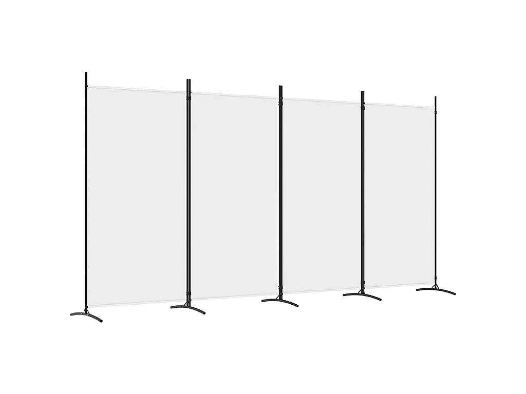 Divisorio a 4 Pannelli Bianco 346x180 cm Tessuto
