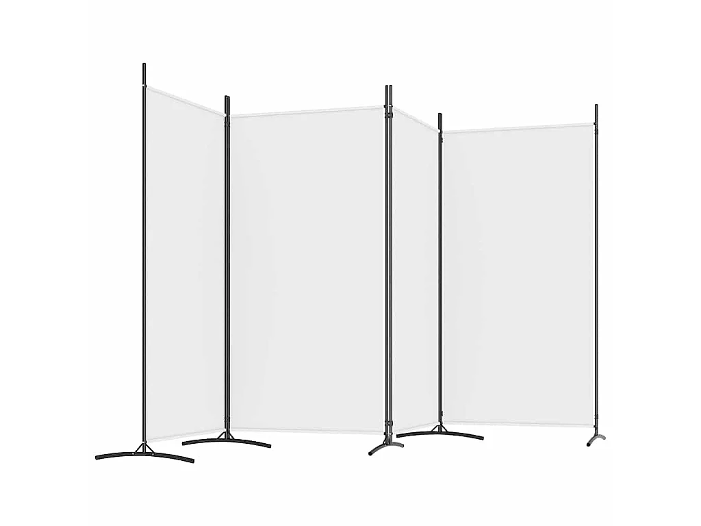 Divisorio a 4 Pannelli Bianco 346x180 cm Tessuto