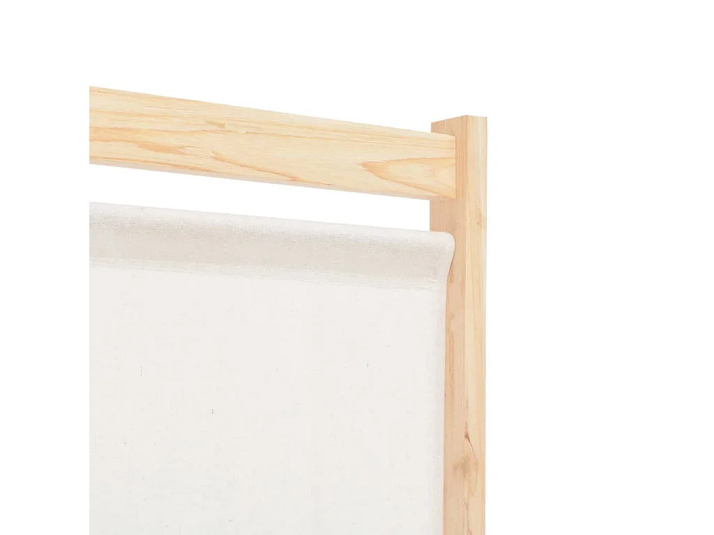 4-teiliger Raumteiler Cremeweiß 160 x 170 x 4 cm Stoff