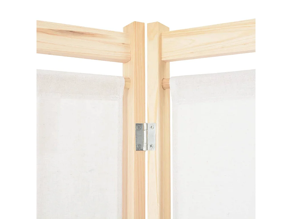 Paravent 4 panneaux Crème 160x170x4 cm Tissu
